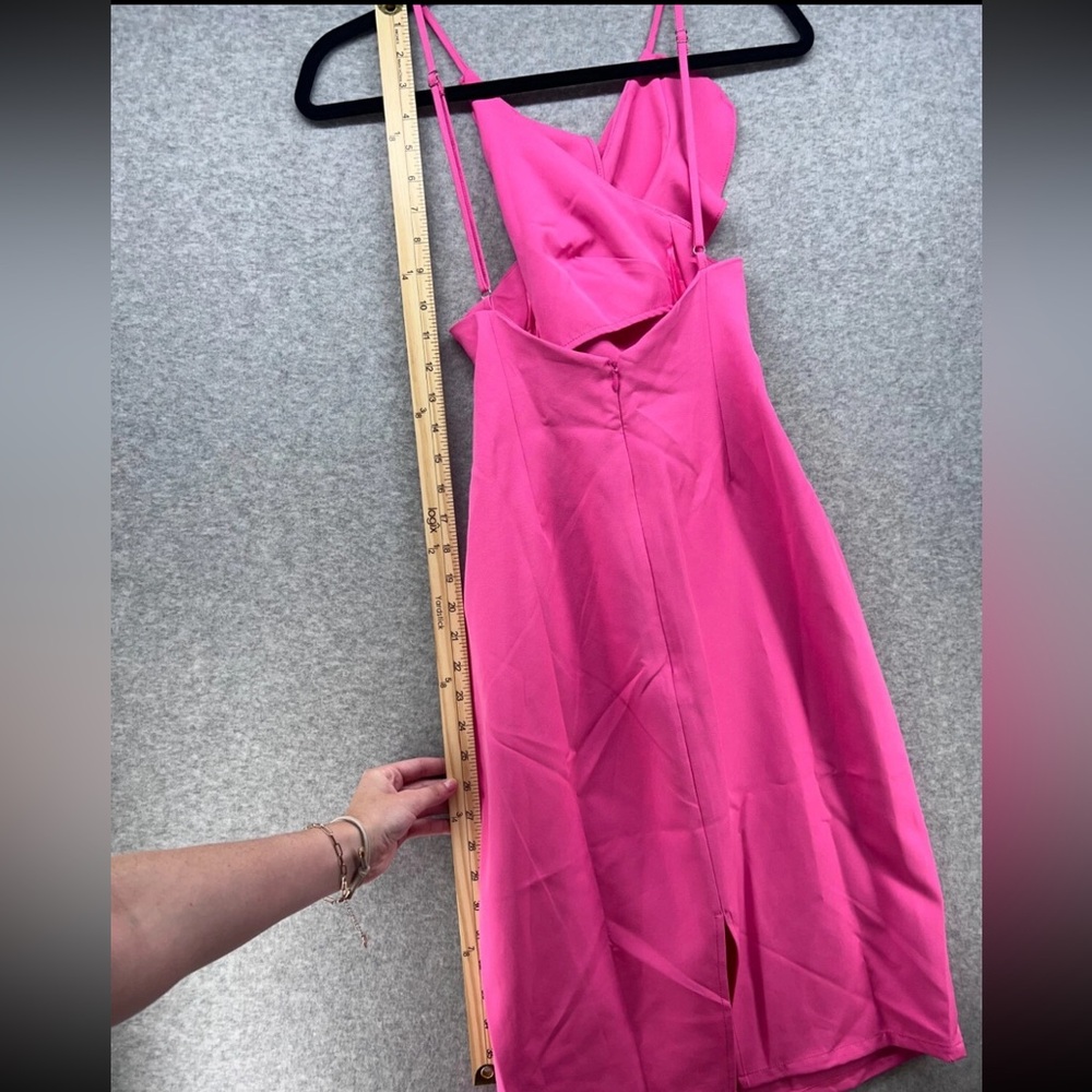 Elegant Fuchsia Ruffle Mini Dress - Picture 8 of 10